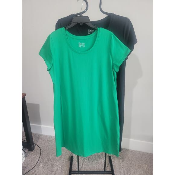 Denim & Co Size PL Black & Green Perfect Jersey Two-Pack Dresses A685416 NWOT - Picture 2 of 10